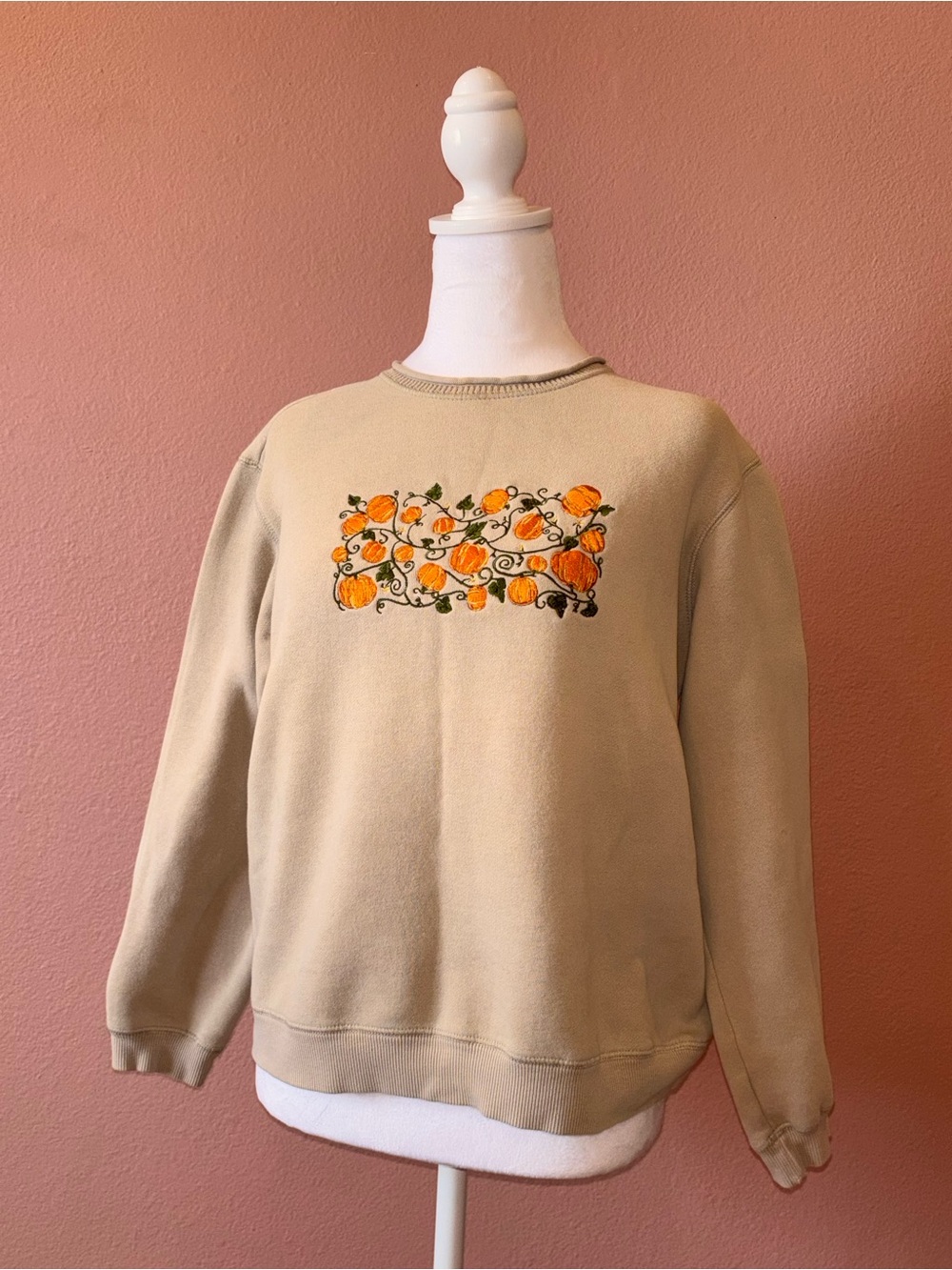 Vintage Fall Pumpkin Rollneck Sweater Size Small